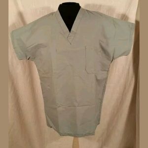 3 Uniform SCRUB tops GRAY w/ yellow sz Sm